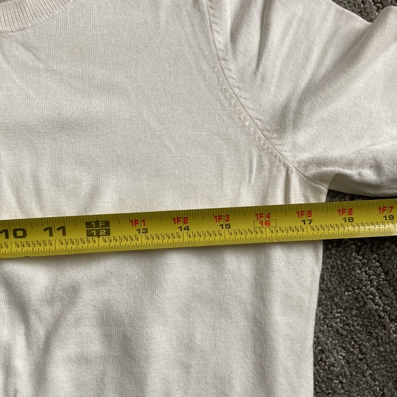Express Design Studio White 3/4 Sleeve Button Down Sweater - Picture 9 of 10